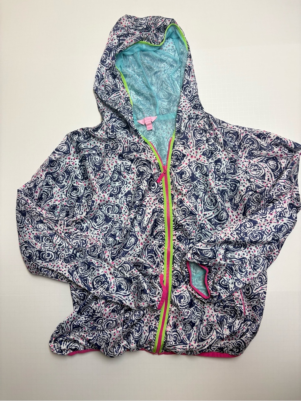 Lilly Pulitzer Luxletic Weekender Windbreaker Womens L Indigo Star Crush jacket